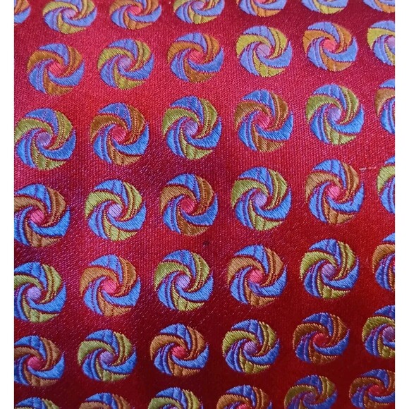 Ted Baker London Men’s Designer Neck Tie Red 100% Silk Abstract Print 60"x 4" - Picture 2 of 7